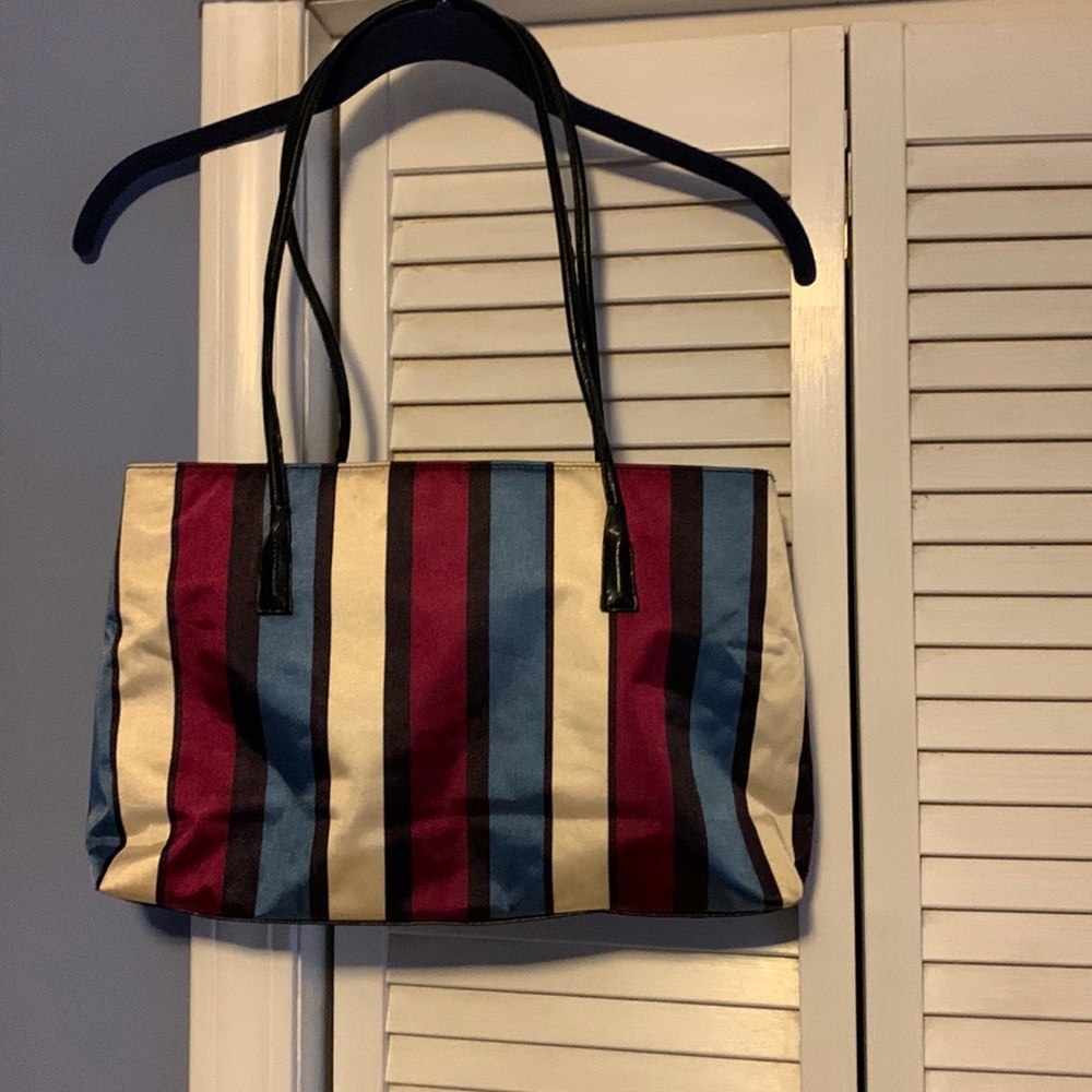 Striped Purse -Black, Red, White and Blue